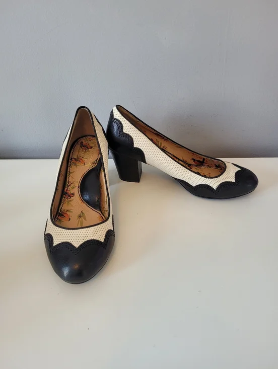 Miss L Fire Perforated Leather Heels, VGUC, Size 39 - Picture 1 of 11